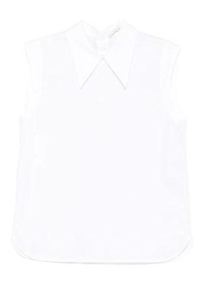 Tela sleeveless pointed-collar top - White