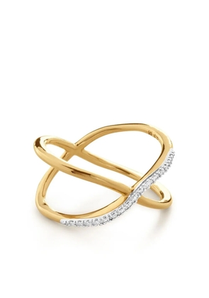 Monica Vinader Riva Diamond Kiss ring - Gold