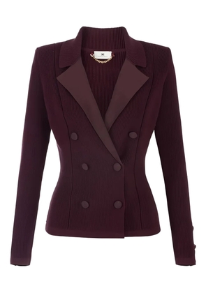Elisabetta Franchi double-breasted ribbed-knit blazer - Red
