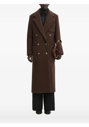 Lacoste button double-breasted coat - Brown