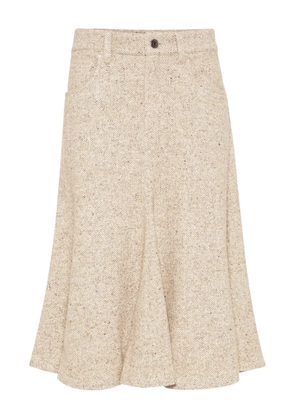 Brunello Cucinelli five-pocket midi skirt - Neutrals