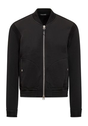 TOM FORD ribbed-panel zip-front bomber jacket - Black