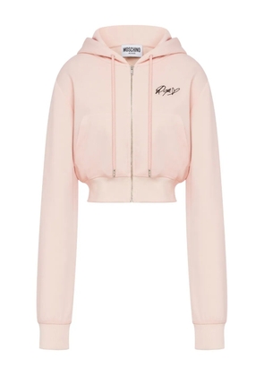 MOSCHINO JEANS logo-print hoodie - Pink
