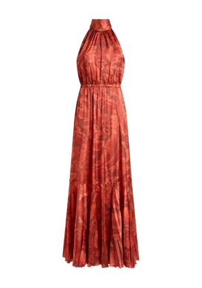 ETRO floral-print pleated maxi dress - Red