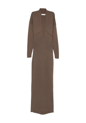 ENTIRE STUDIOS Rallel V-neck long-sleeve maxi dress - Brown