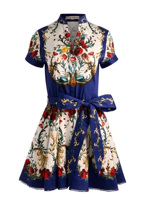 alice + olivia Lucy tie-belt floral-print mini dress - Neutrals
