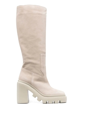 Vic Matie square-toe knee-length boots - Neutrals
