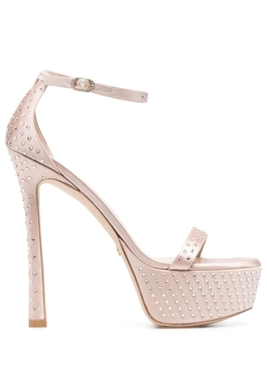 Stuart Weitzman 150mm rhinestone platform sandals - Pink