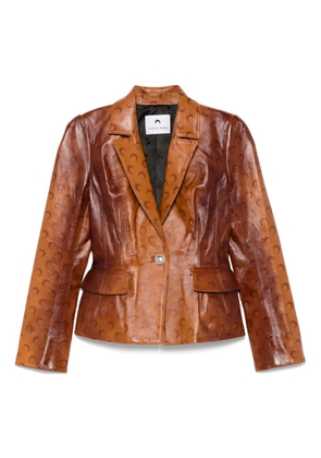 Marine Serre Moon-airbrushed leather jacket - Brown