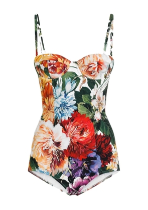 Dolce & Gabbana floral-print swimsuit - Red