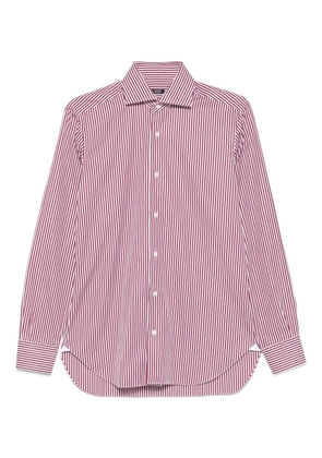 Barba striped cotton shirt - Red