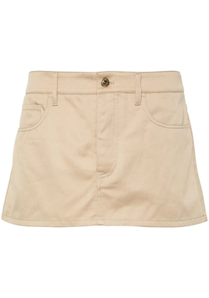 Miu Miu logo-appliqué mini skirt - Neutrals