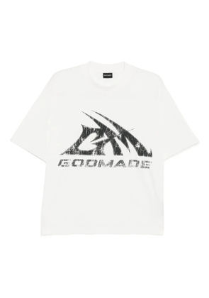GODMADE GM logo washed T-shirt - White