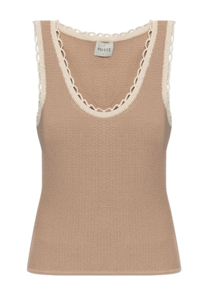 Posse Willow crochet-trim top - Neutrals