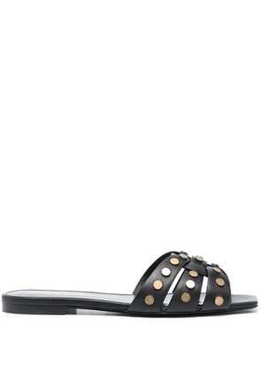 Saint Laurent slip-on square-toe sandals - Black
