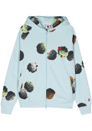 ICECREAM logo-print jersey hoodie - Blue