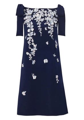 Carolina Herrera floral embroidered shift dress - Blue