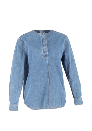 TOTEME collarless denim blouse - Blue
