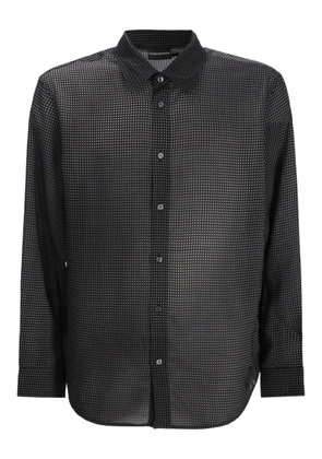 Emporio Armani geometric-print long-sleeve shirt - Black