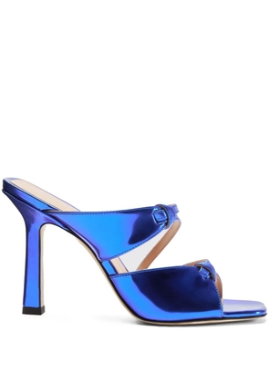 Scarosso Zoe 100mm leather mules - Blue