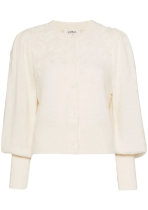 Onefifteen floral-embroidered cardigan - White