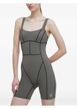 P.E Nation seam-detail square-neck jumpsuits - Brown