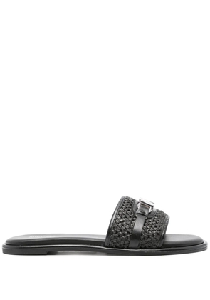 Michael Michael Kors Ember logo-plaque slides - Black