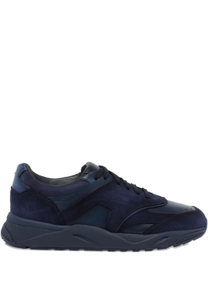 Santoni suede paneled sneakers - Blue