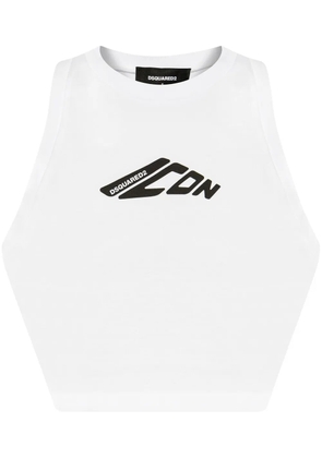 DSQUARED2 logo-print top - White