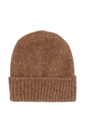 monitaly melange knit beanie - Brown