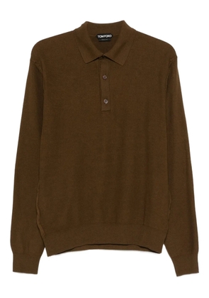 TOM FORD long-sleeve polo shirt - Brown