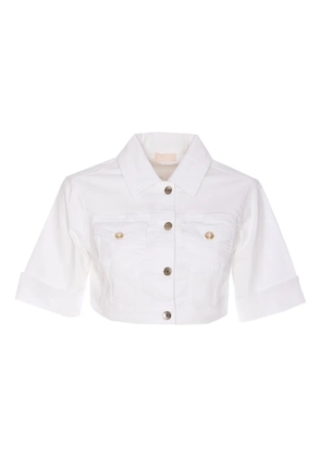 LIU JO cotton-blend cropped jacket - White