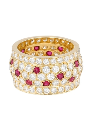 Cartier 1980's 18kt yellow gold Nigeria ruby and diamonds ring