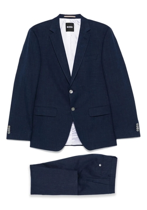 BOSS slub-texture suit - Blue