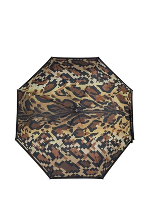 Moschino pixel-print umbrella - Brown