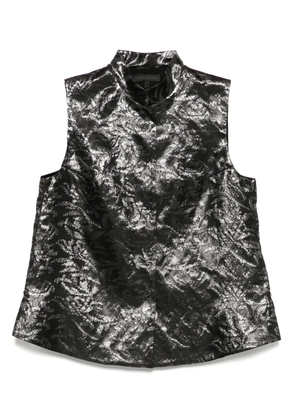 SHIATZY CHEN Mandarin-collar jacquard vest - Black