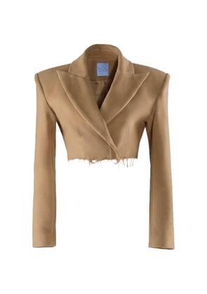 Vestiaire d'un Oiseau Libre frayed-hem cropped blazer - Neutrals
