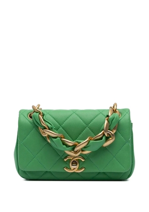 CHANEL Pre-Owned 2021 Small Quilted Lambskin Chain Is More Flap satchel - Green
