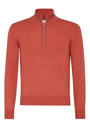 Brunello Cucinelli cashmere half-zip sweater - Orange