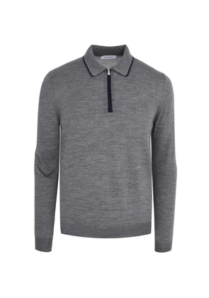 Gran Sasso Tennis zipped long-sleeve polo shirt - Grey