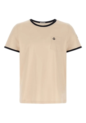 Moncler logo-embroidered cotton T-shirt - Neutrals