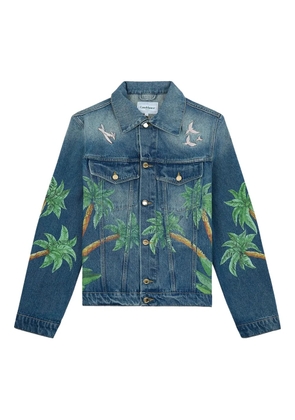 Casablanca palm tree-print denim jacket - Blue