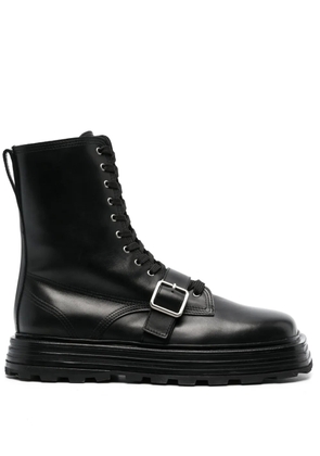Jil Sander lace-up leather ankle boots - Black