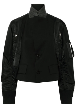 sacai panelled bomber jacket - Black