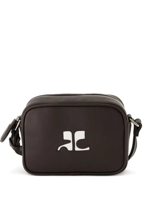 Courrèges Reedition leather messenger bag - Brown