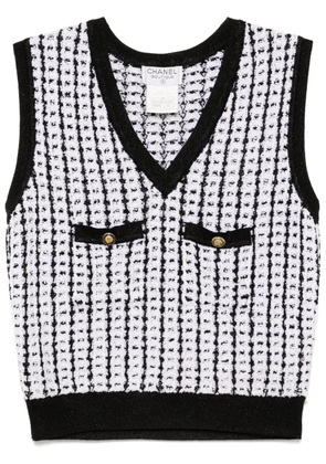 CHANEL Pre-Owned 1997 sleeveless vest sweater top - Black