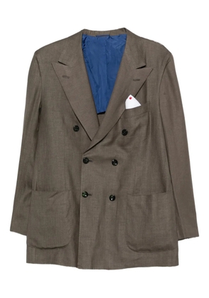 Kiton double-breasted pocket blazer - Green