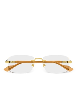 Gucci Eyewear rectangle-frame logo glasses - Gold