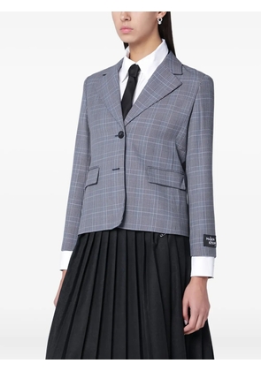Maison Kitsuné plaid-check single-breasted blazer - Grey