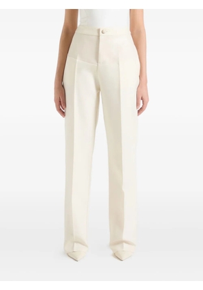 Manière De Voir Blanche faux leather-panel tailored trousers - White